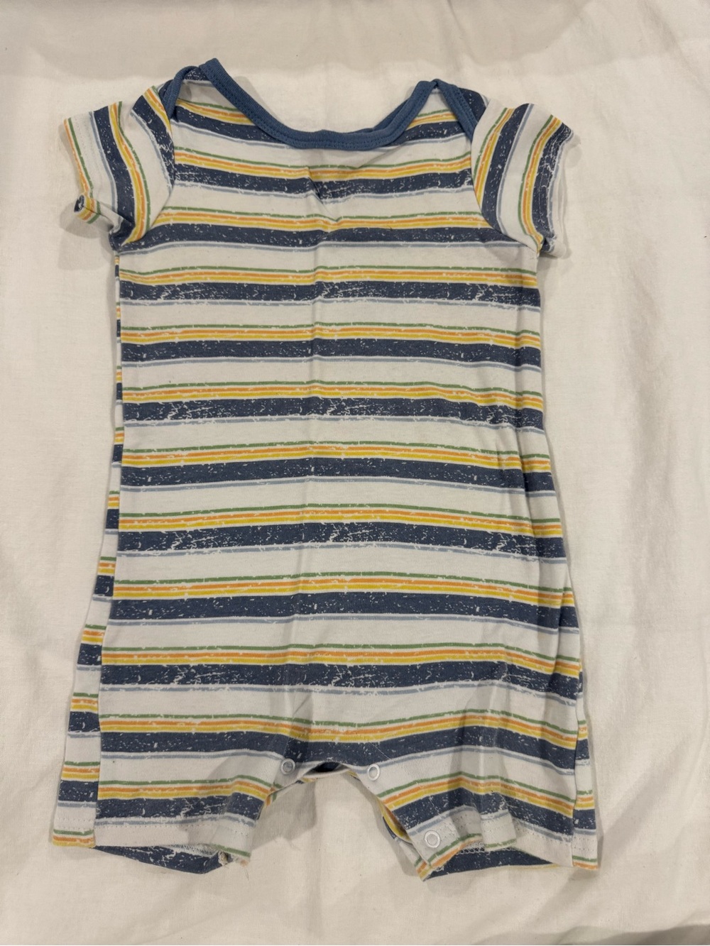 Striped Navy and Yellow Baby One-Piece Bodysuit